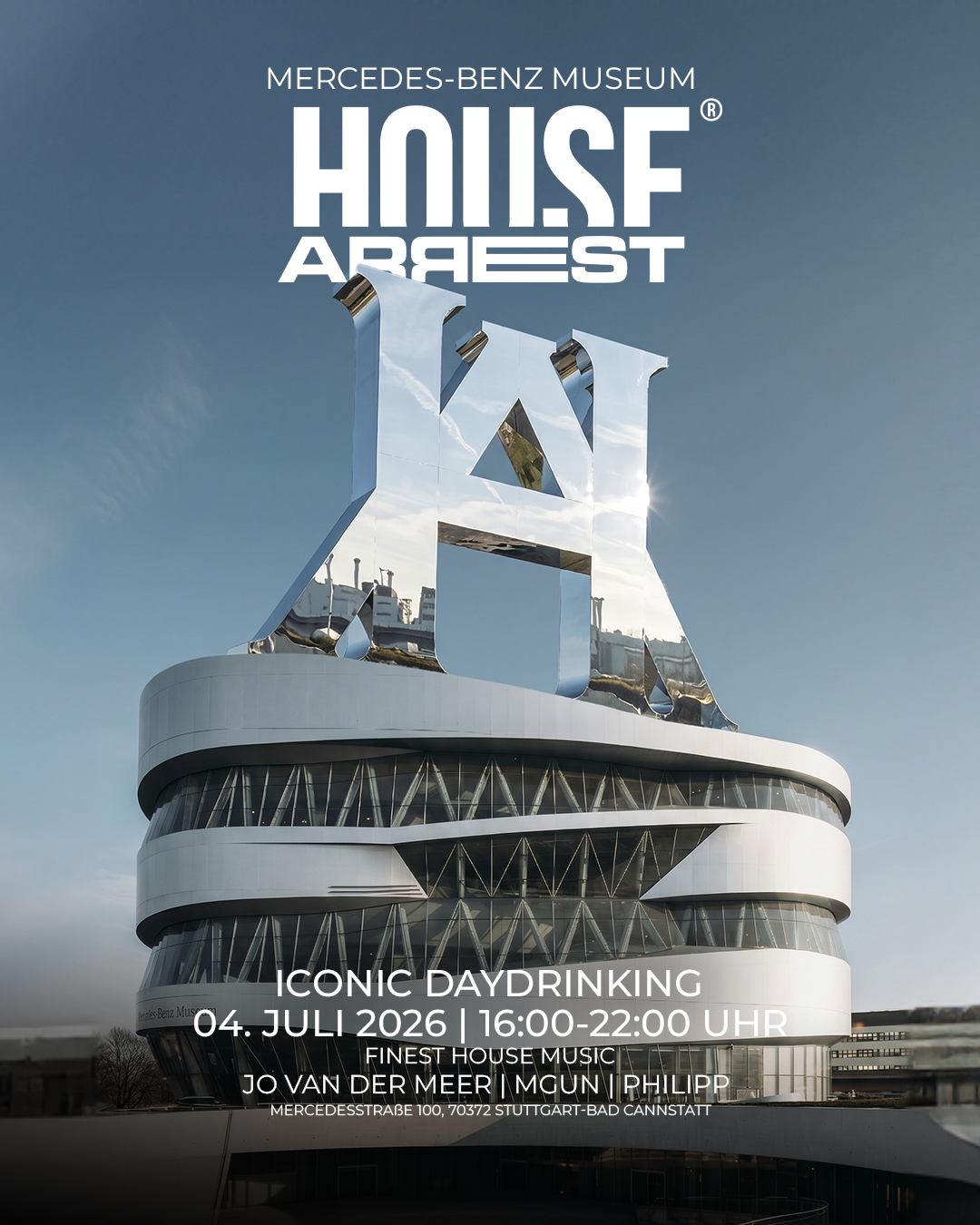 Iconic Daydrinking — House Arrest Goes Mercedes-Benz Museum, Saturday 04.07